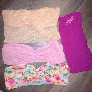 Victoria’s Secret PINK Lacy Bandeau Bra Bundle Size Medium